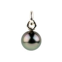 Plum Green 10.3m Tahitian Pearl Rava Pendant on Sterling Silver