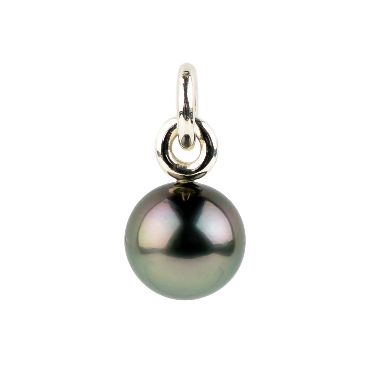 Plum Green 10.3m Tahitian Pearl Rava Pendant on Sterling Silver