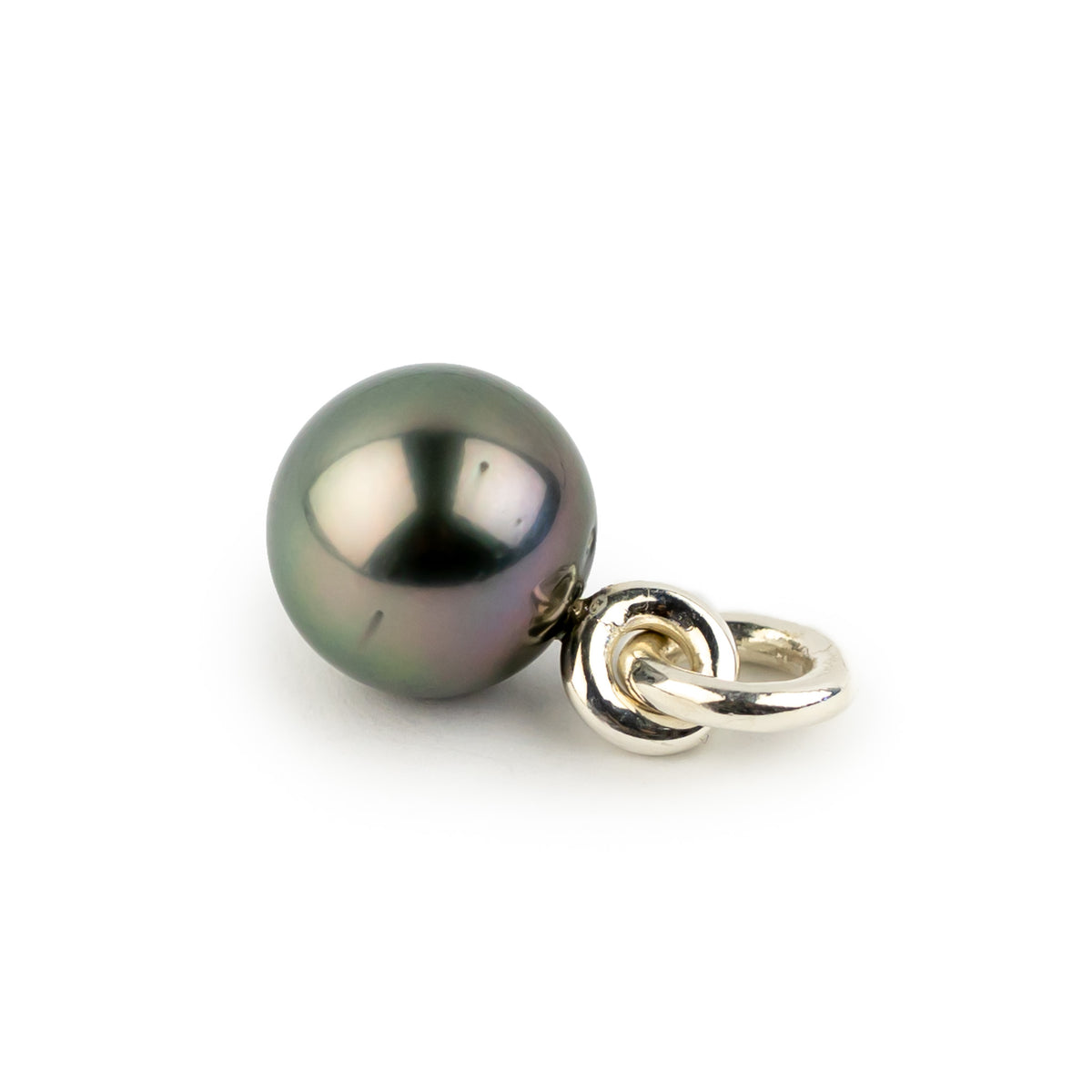 Plum Green 10.3m Tahitian Pearl Rava Pendant on Sterling Silver