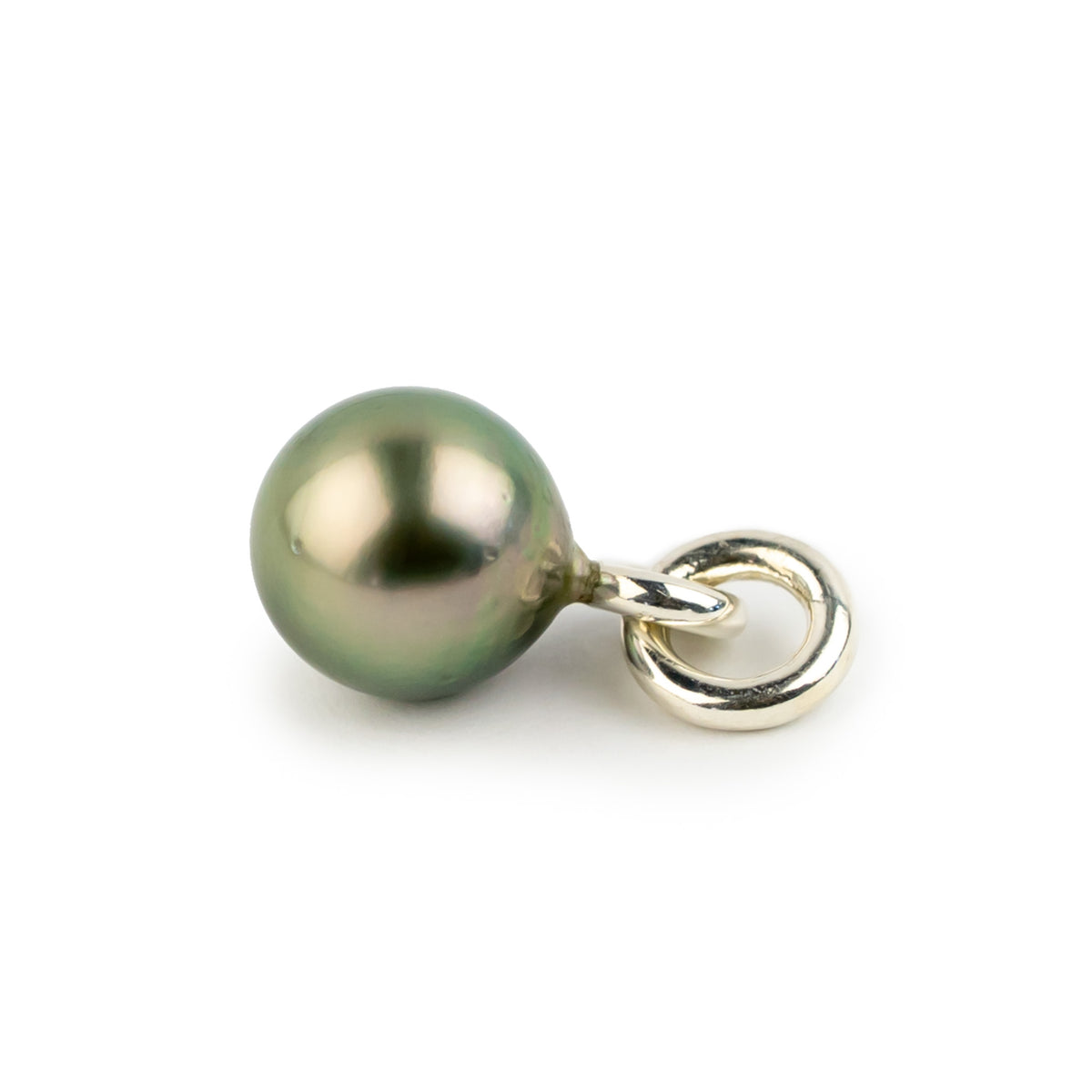 Golden Pink Green 10.1m Tahitian Pearl Rava Pendant on Sterling Silver