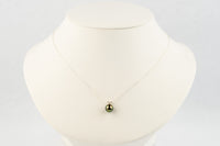 Rainforest Green 9mm Tahitian Pearl I'a Necklace on Sterling Silver