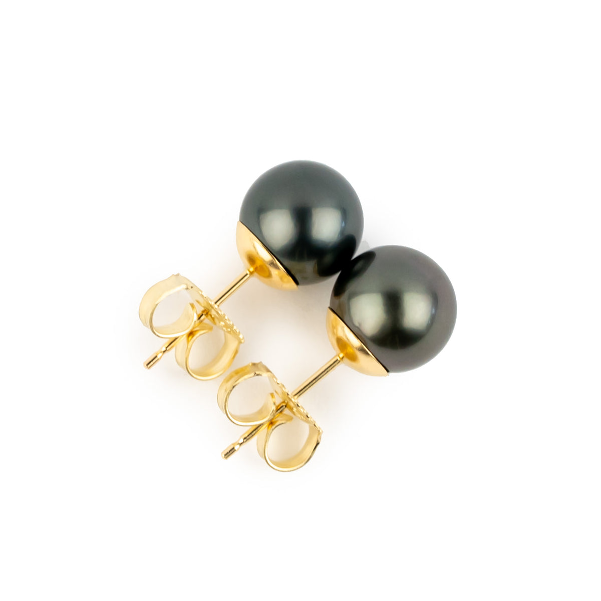 Eclipse Black 8-8.8mm Tahitian Pearl Stud Earrings
