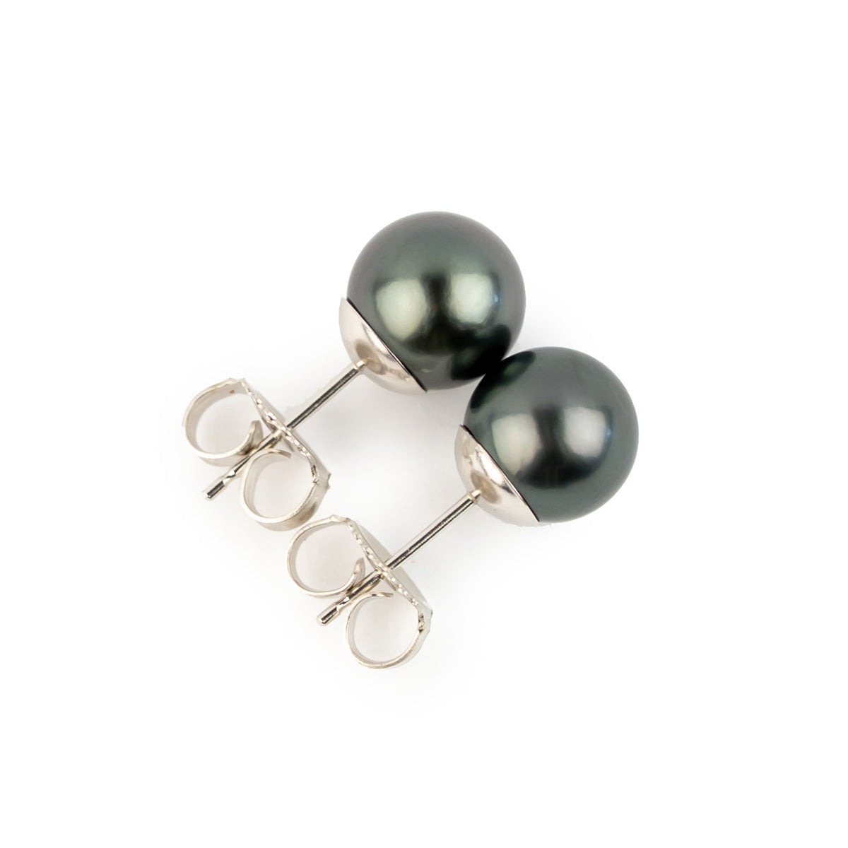 Eclipse Black 8-8.8mm Tahitian Pearl Stud Earrings