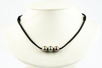 Triple 10.4mm-10.9mm Coppery Pink Green Eimeo Mana Necklace