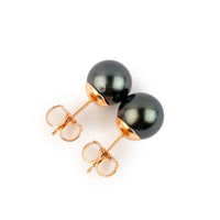 Eclipse Black 8-8.8mm Tahitian Pearl Stud Earrings