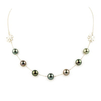 Hazy Hues Septima Tiaré Tin-Cup Tahitian Pearl Necklace on Sterling Silver