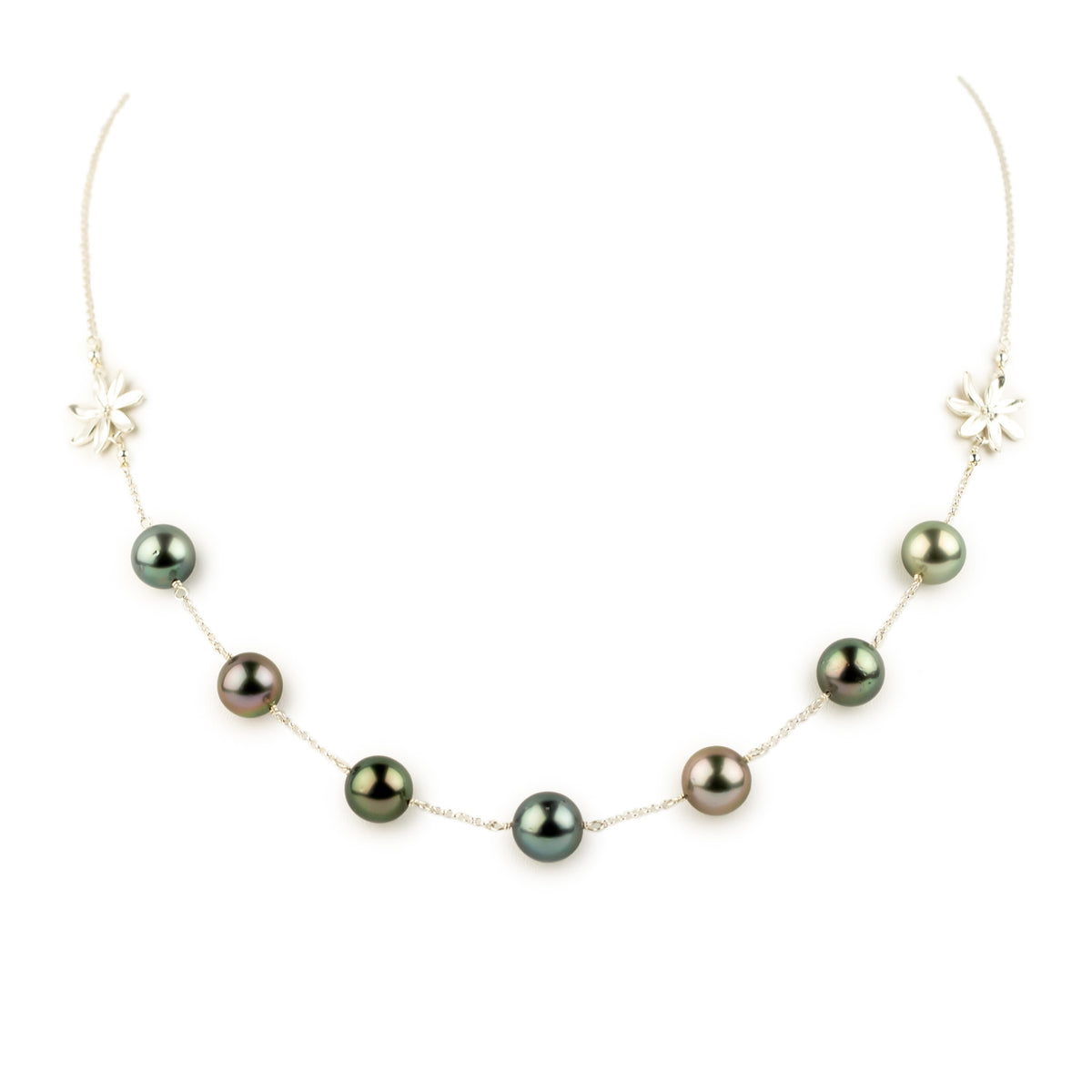 Hazy Hues Septima Tiaré Tin-Cup Tahitian Pearl Necklace on Sterling Silver