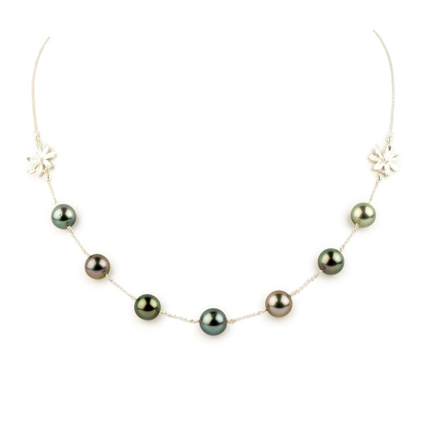 Hazy Hues Septima Tiaré Tin-Cup Tahitian Pearl Necklace on Sterling Silver