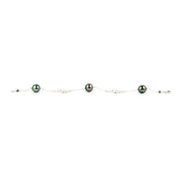 Flashy Blue Pink Tiaré Tahitian Pearl Tin Cup Bracelet on Sterling Silver