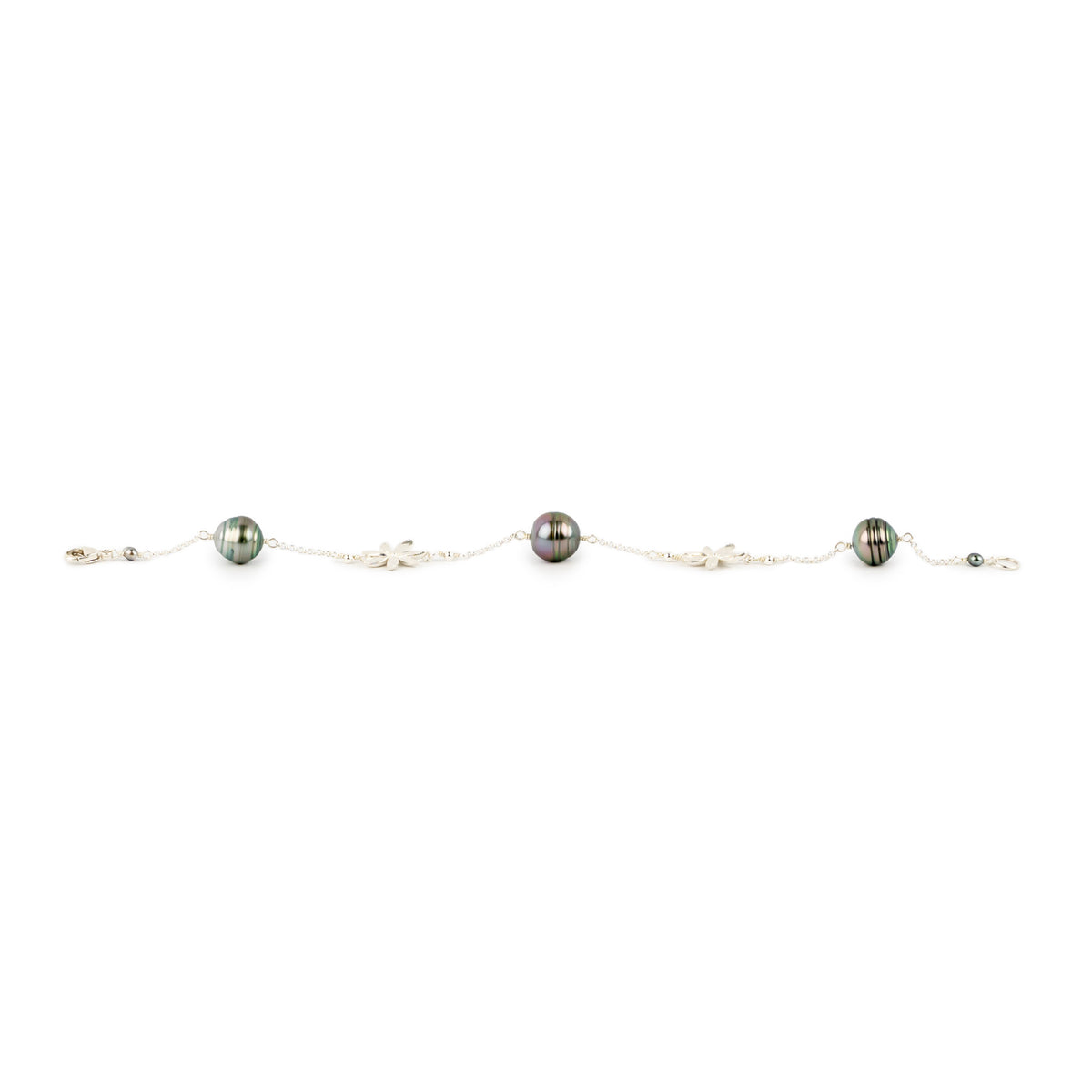 Prismatic Pinks Tiaré Tahitian Pearl Tin Cup Bracelet on Sterling Silver