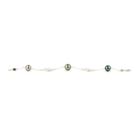 Blue Green Tiaré Tahitian Pearl Tin Cup Bracelet on Sterling Silver