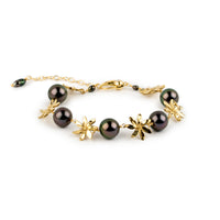 Aubergine Eclipse Tiaré 14K Gold Tahitian Pearl Bracelet