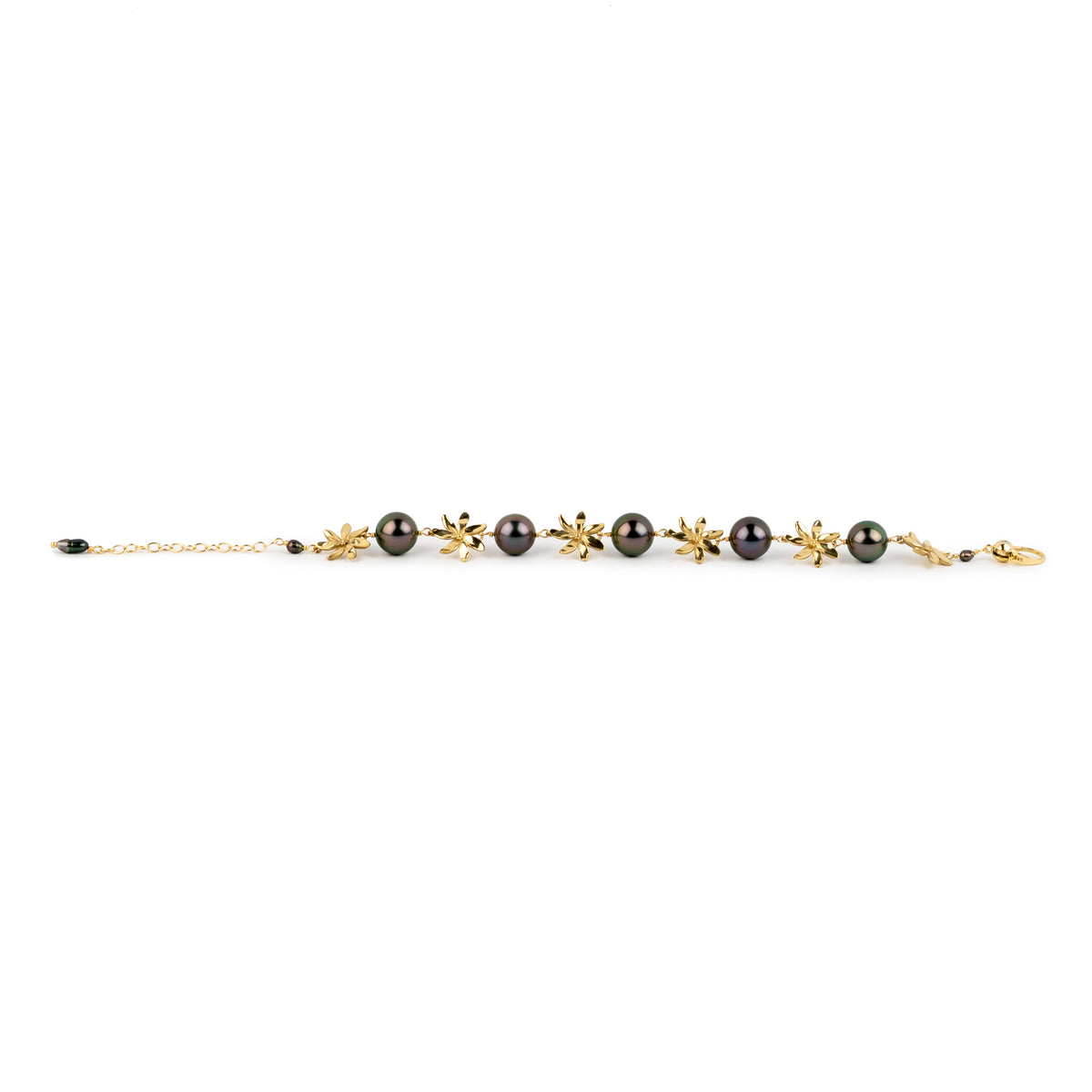Aubergine Eclipse Tiaré 14K Gold Tahitian Pearl Bracelet