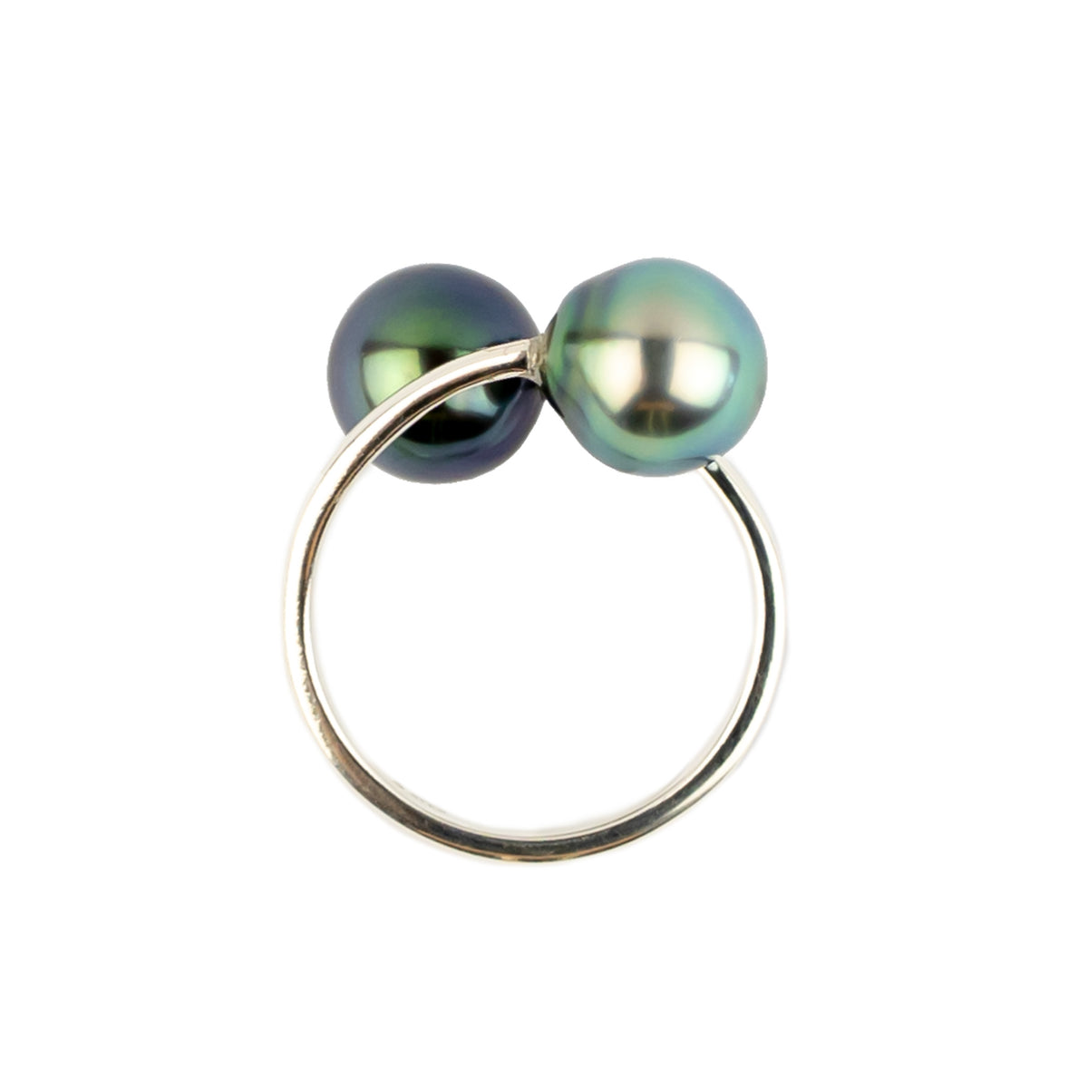 Harmony Double Tahitian Pearl Ring on Sterling Silver