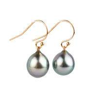 Pastel Drop Tahitian Pearl Dangle Earrings on 14K Rose Gold