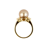 Tahitian Pearl & Diamond Bisou Ring on 14K Yellow Gold