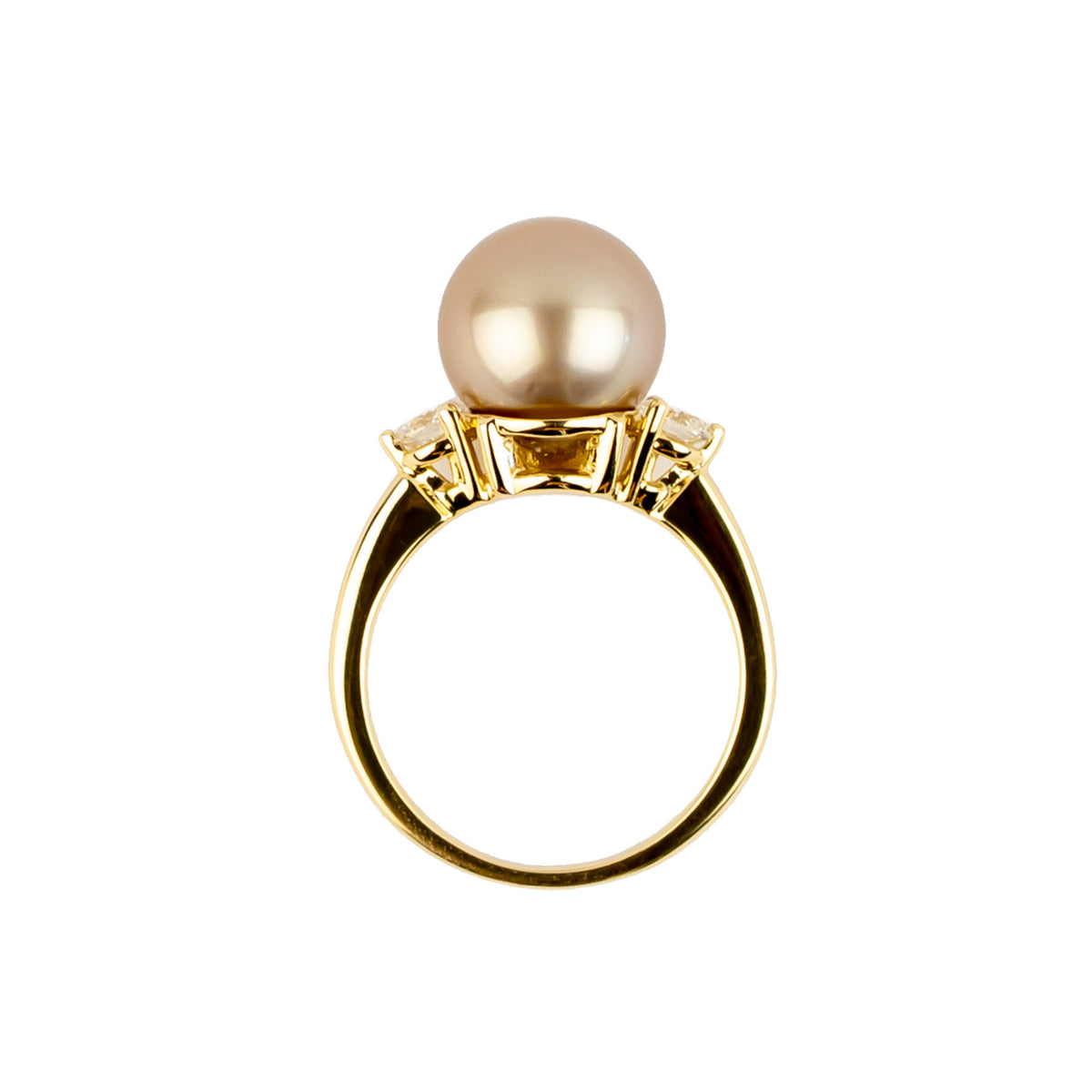 Tahitian Pearl & Diamond Bisou Ring on 14K Yellow Gold