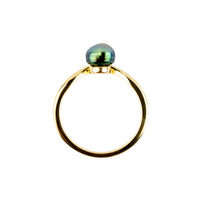 Tahitian Keshi Pearl & Diamond Sunrise Ring