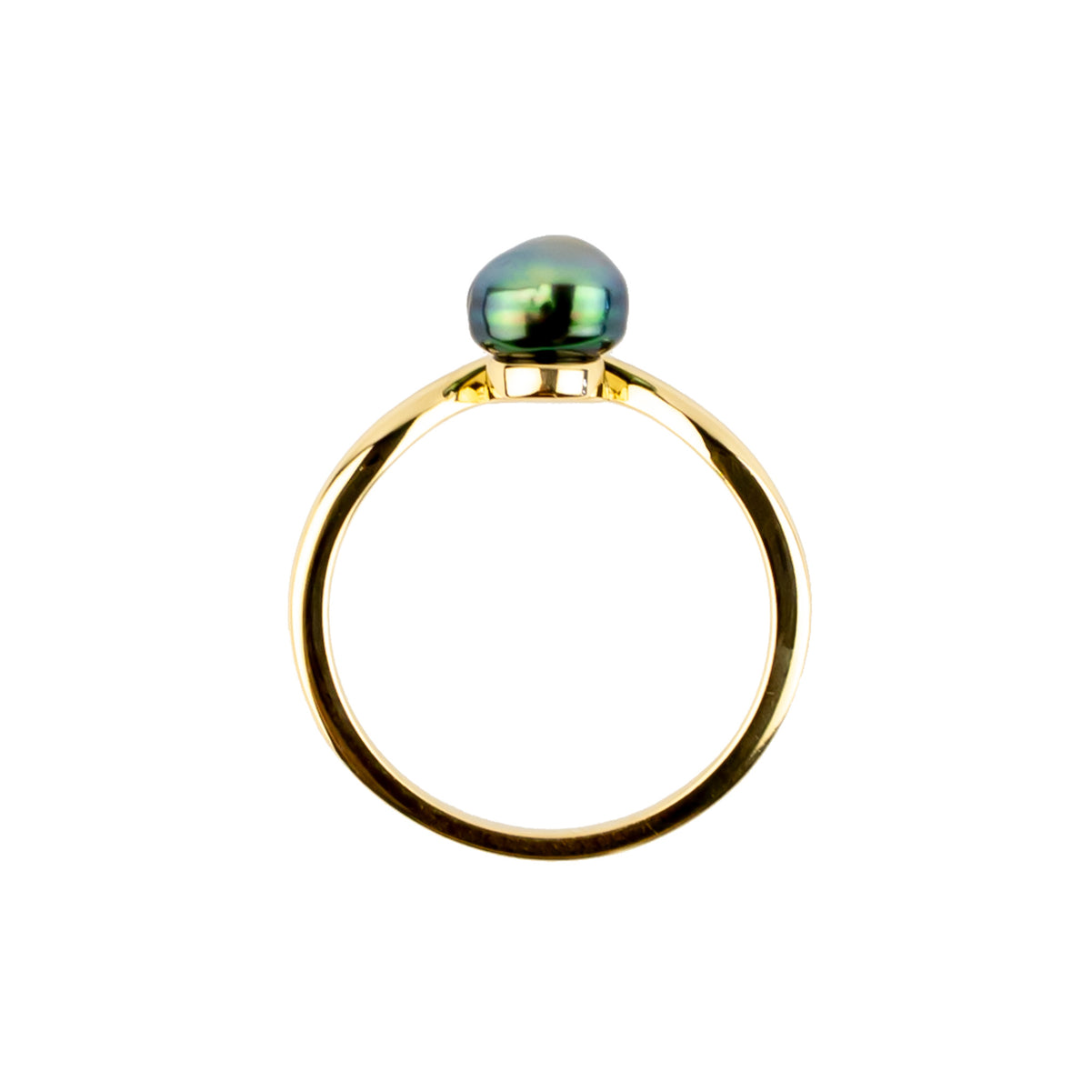 Tahitian Keshi Pearl & Diamond Sunrise Ring