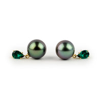Tahitian Pearl & Emerald Sirène Earrings