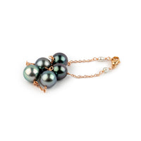 Lilac Flower Tahitian Pearl Tin Cup Bracelet on 14k Rose Gold