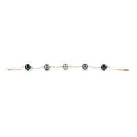 Lilac Flower Tahitian Pearl Tin Cup Bracelet on 14k Rose Gold