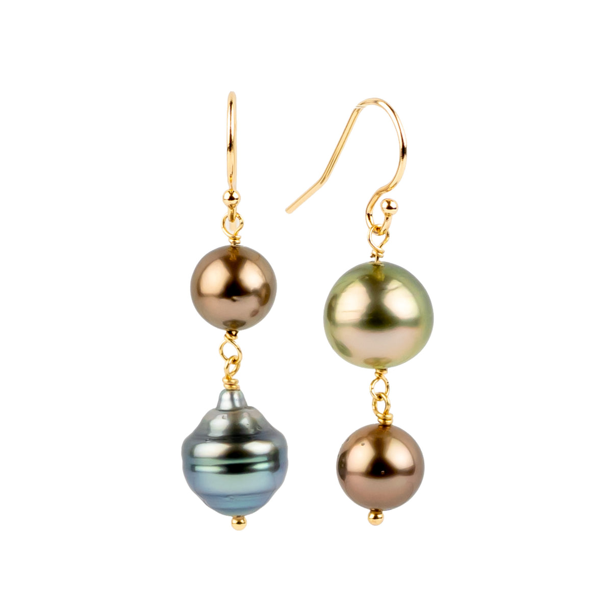 Whimsical Tahitian Pearl Earrings