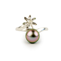 Electric Pink Tiaré Sterling Silver Tahitian Pearl Ring