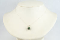 Tahitian Pearl & Diamond Lavender Green Étoile Necklace on Sterling Silver