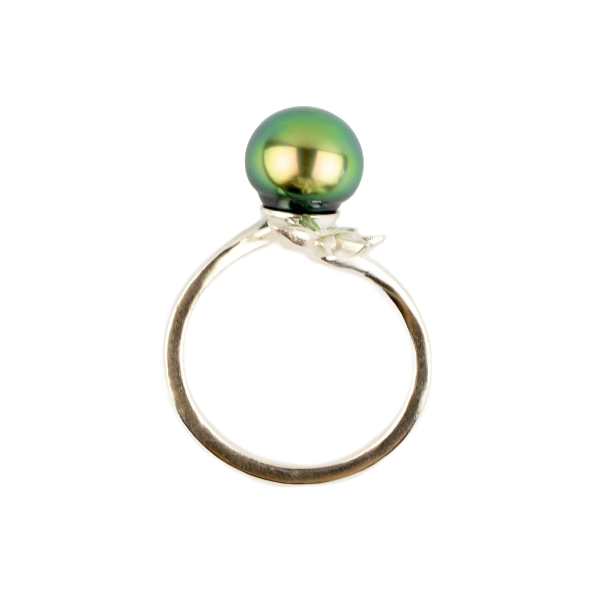 Bright Citrus Tiaré Sterling Silver Tahitian Pearl Ring