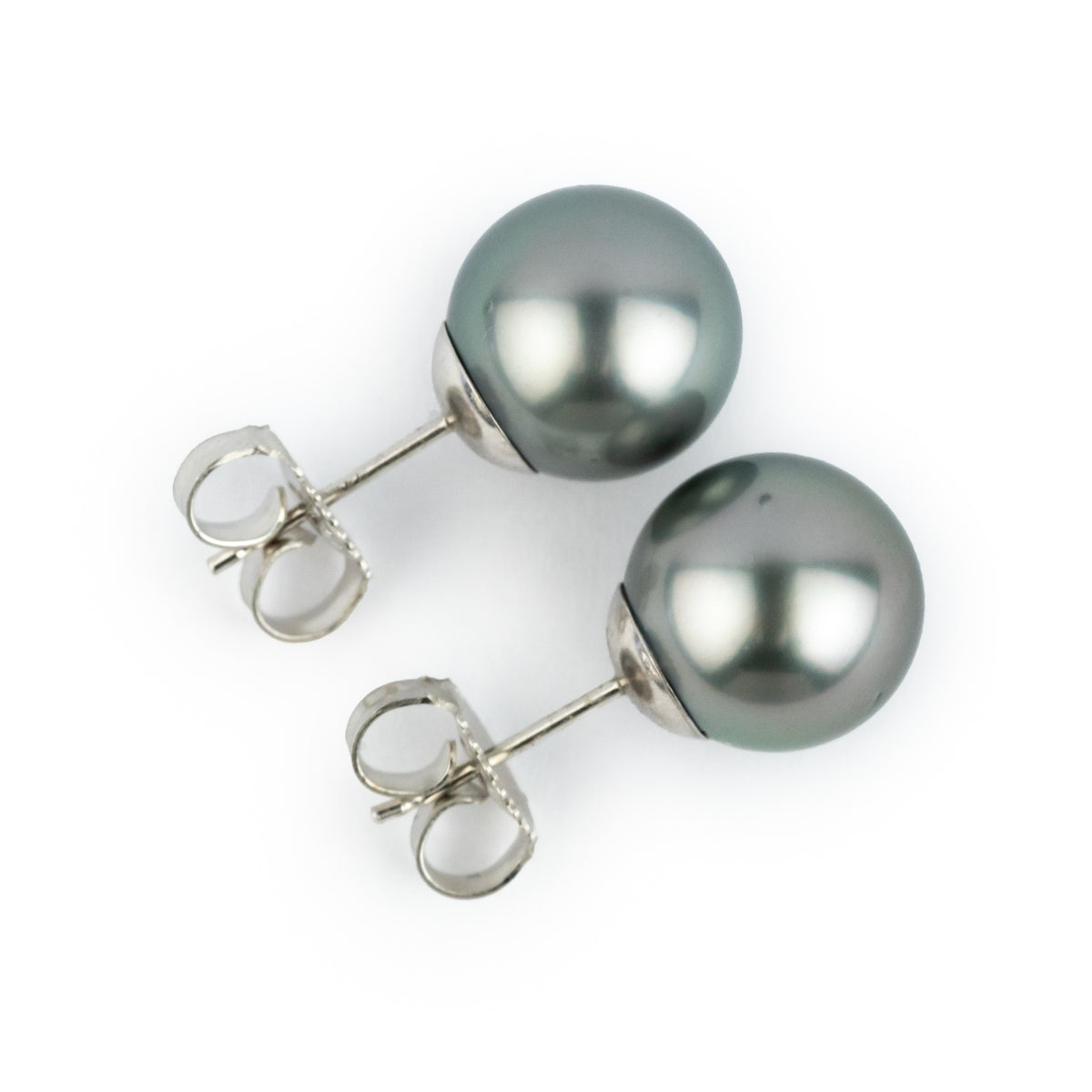 Silvery Lavender Blue 10mm Statement Pearl Stud Earrings