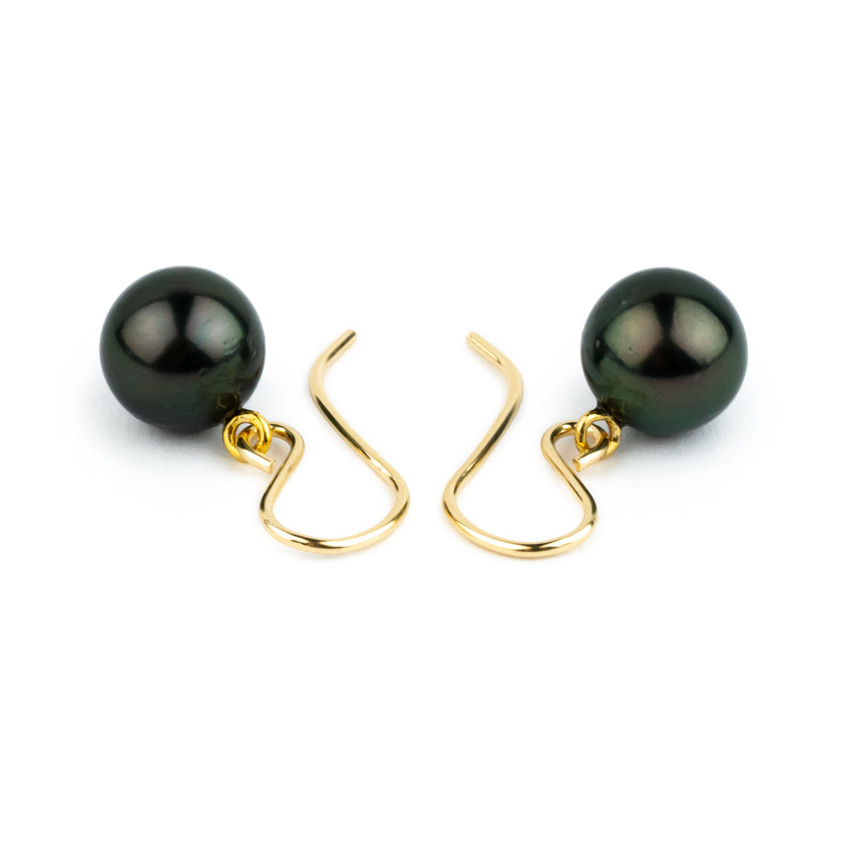 Deep Plum Green Tahitian Pearl Dangles on 14/20 Gold-Filled