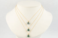 Lagoon Blue Tahitian Pearl & Diamond Étoile Necklace on 10K Yellow Gold