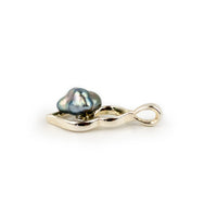 Blue Oil Slick Keshi Pearl Lotus Pendant on Sterling Silver