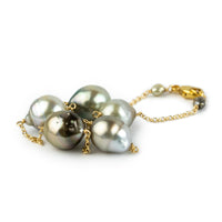 Golden Baroque Tin-Cup Tahitian Pearl Bracelet on Gold Filled