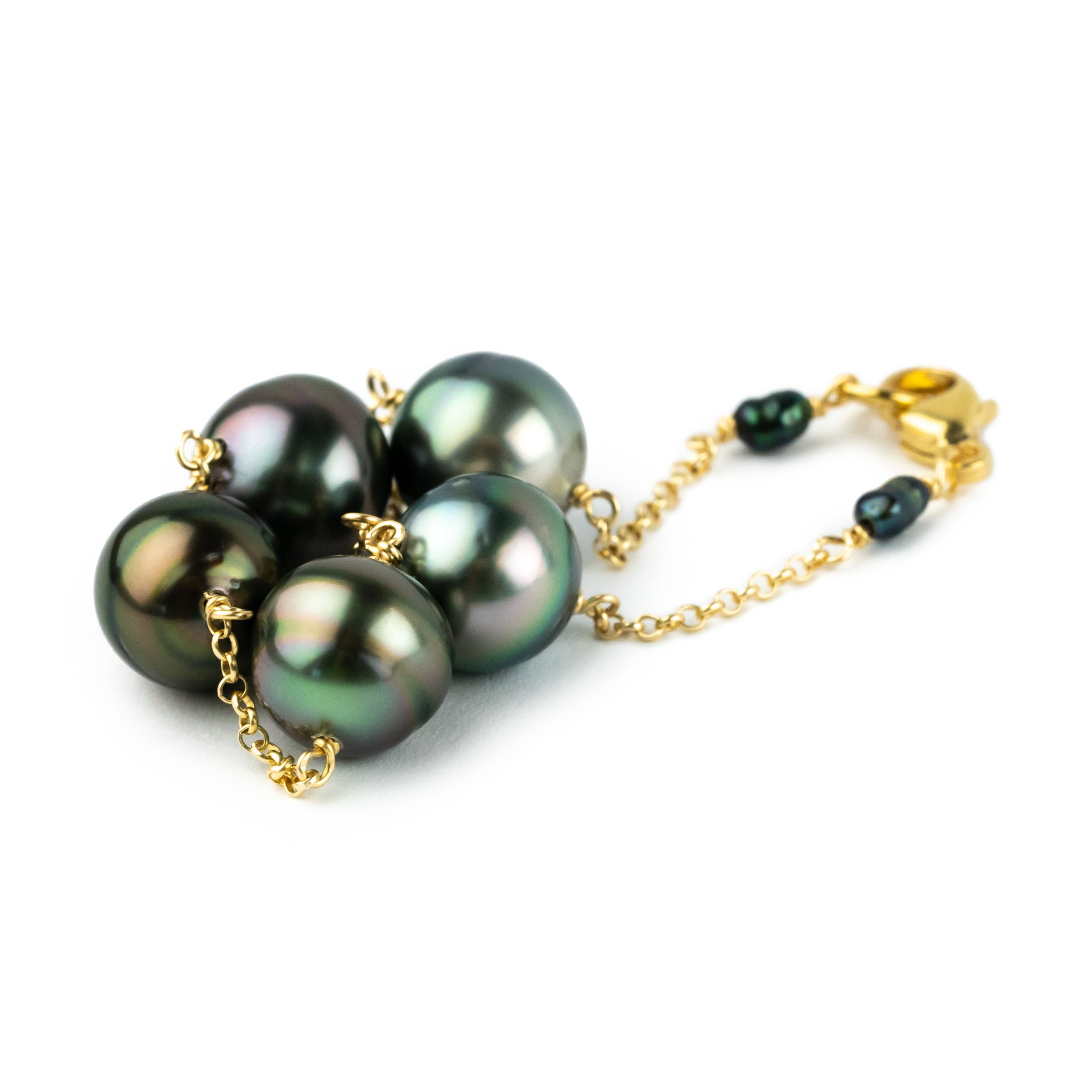 Multi-Colorful Circled Tin-Cup Tahitian Pearl Bracelet on 14/20 Gold Filled