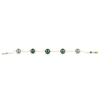 Lush Greens Tahitian Pearl Tin Cup Bracelet on 14K Yellow Gold