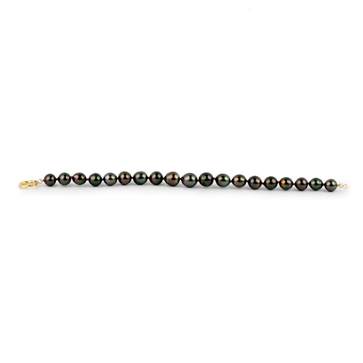 Inky Pink Green 8-9.5mm Tahitian Pearl Bracelet