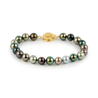 Multicolorful Peacock 8-8.9mm Tahitian Pearl Bracelet