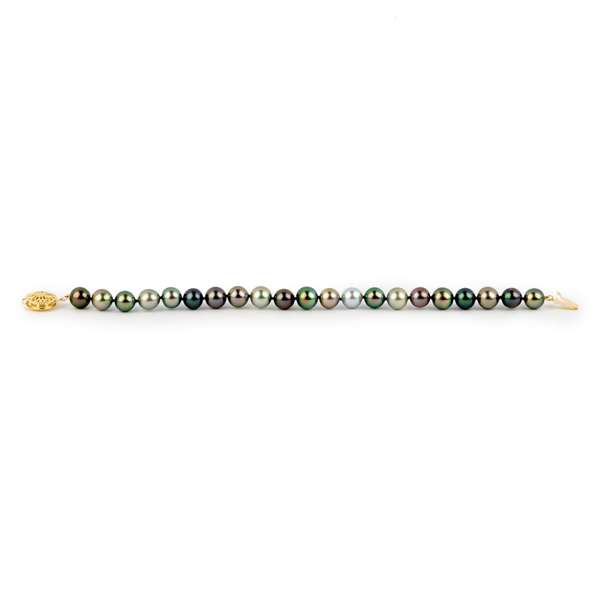 Multicolorful Peacock 8-8.9mm Tahitian Pearl Bracelet