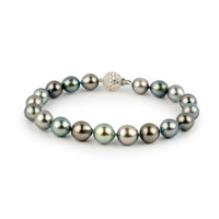 Cool Lavender Blue 8.2-10mm Tahitian Pearl Bracelet