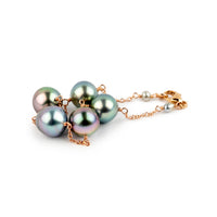 Cotton Candy Glow Tahitian Pearl Tin Cup Bracelet on 14K Rose Gold