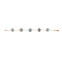 Cotton Candy Glow Tahitian Pearl Tin Cup Bracelet on 14K Rose Gold