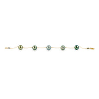 Luminous Greens Tahitian Pearl Tin Cup Bracelet on 14K Yellow Gold