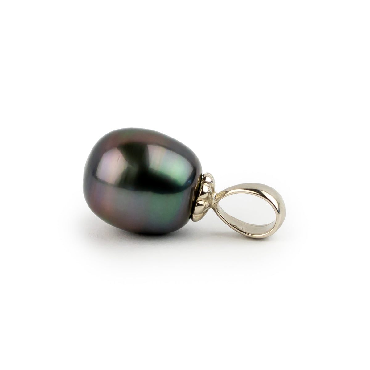 Northern Lights 10.3mm Tahitian Pearl Pendant on 14K White Gold