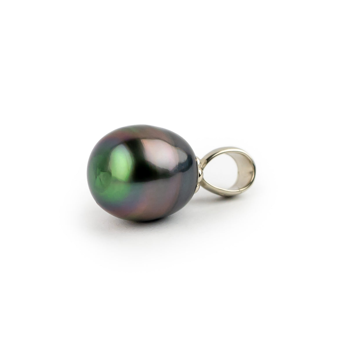 Northern Lights 10.3mm Tahitian Pearl Pendant on 14K White Gold