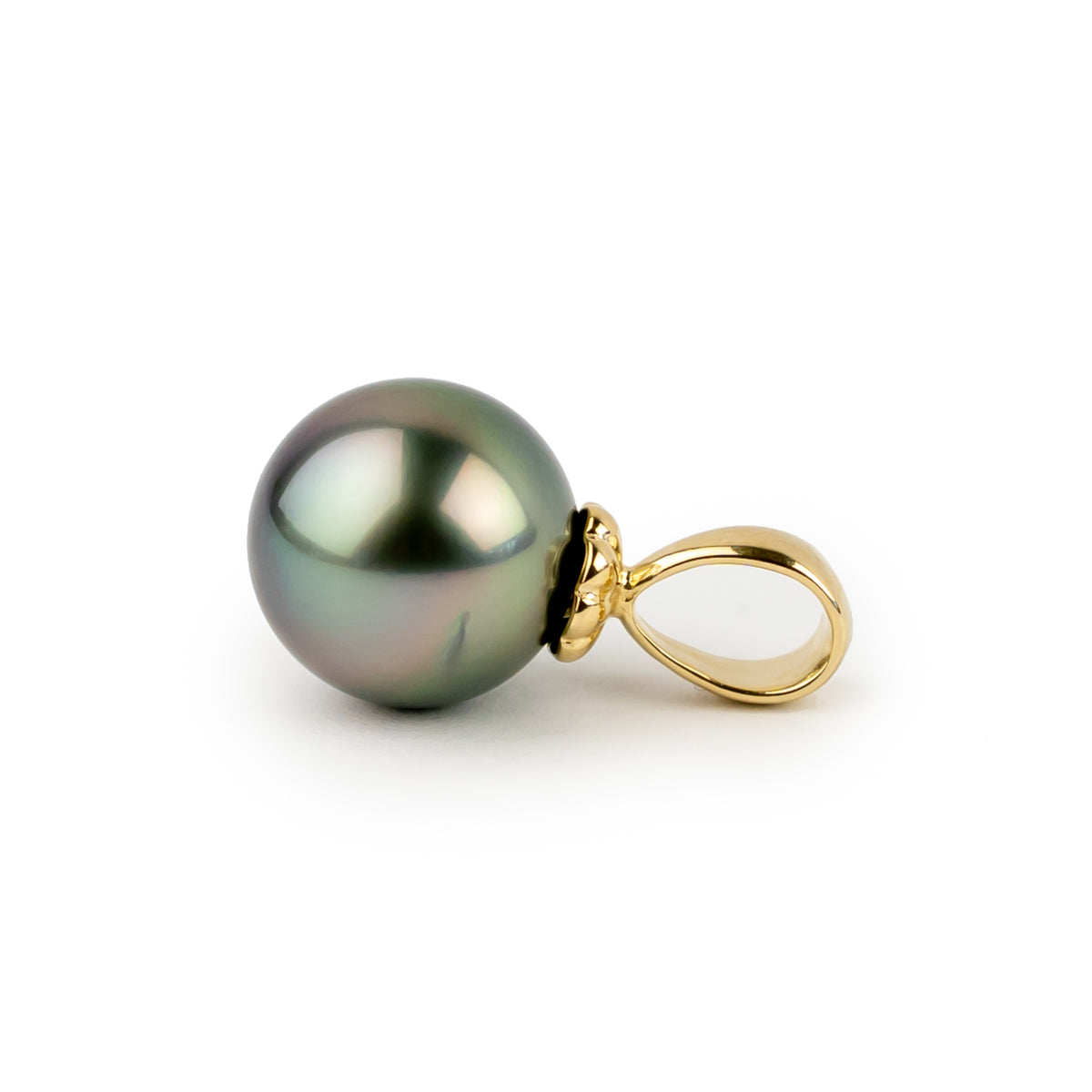 Ocean Sunrise 10.1mm Tahitian Pearl Pendant on 14K Yellow Gold