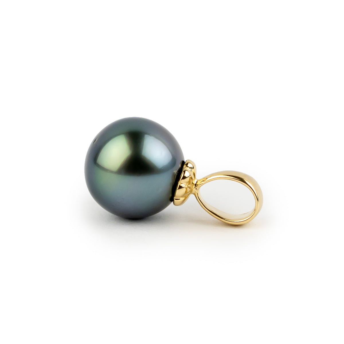 Deep Sea 10.3mm Tahitian Pearl Pendant on 14K Yellow Gold