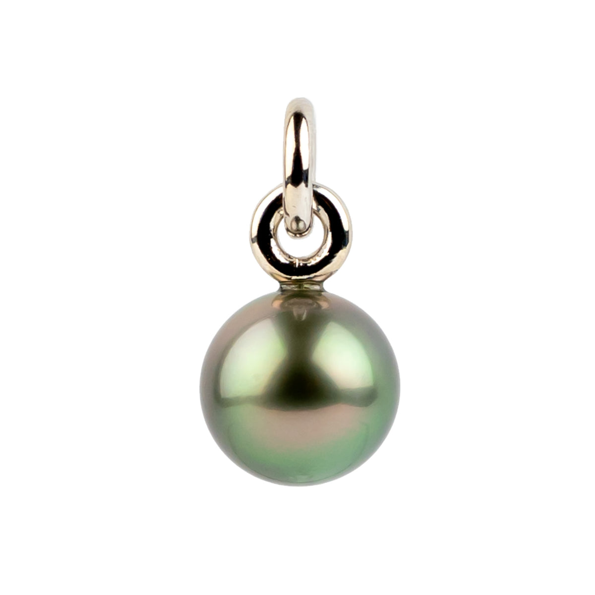 Aurora Borealis 11mm Tahitian Pearl Rava Pendant on 14K White Gold