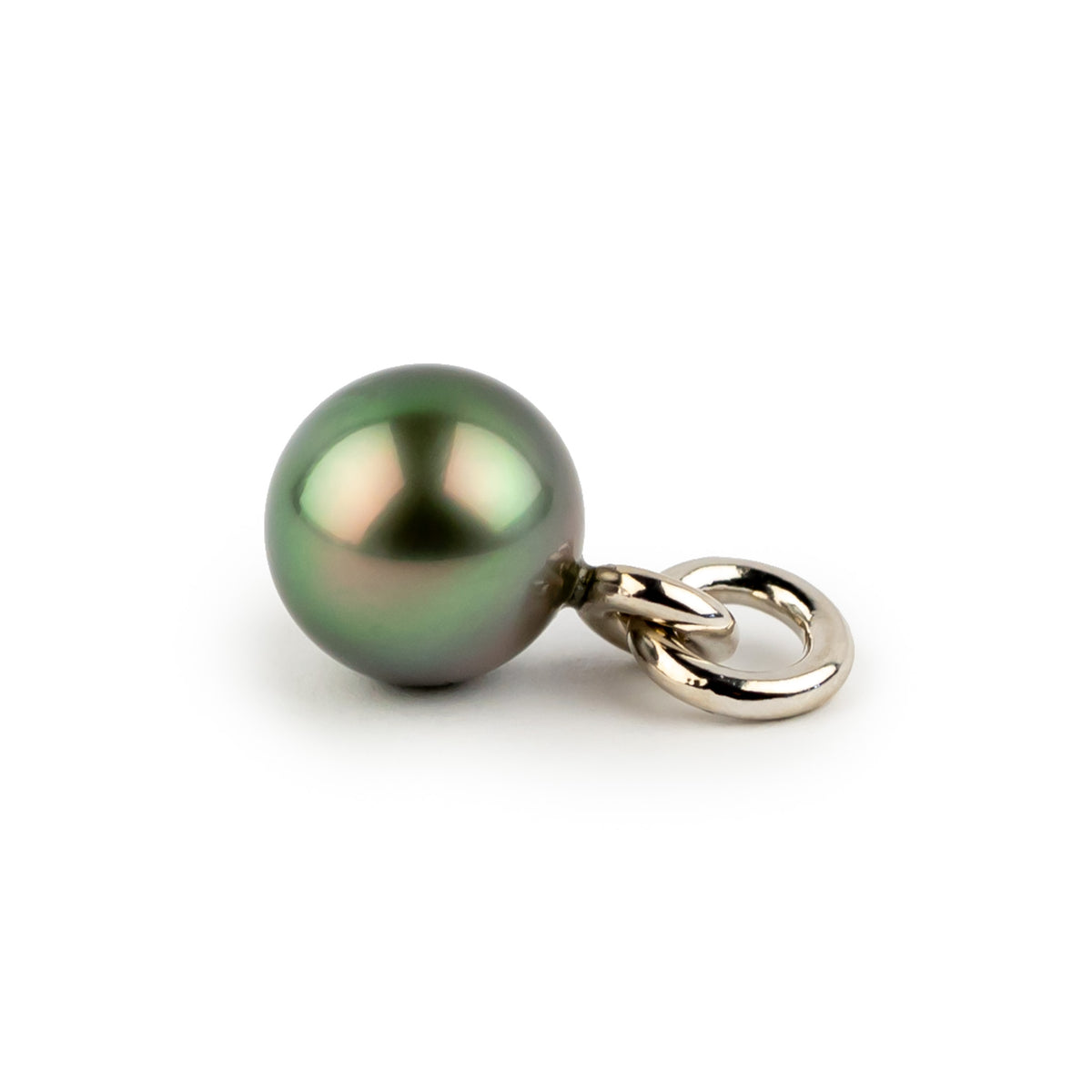 Aurora Borealis 11mm Tahitian Pearl Rava Pendant on 14K White Gold